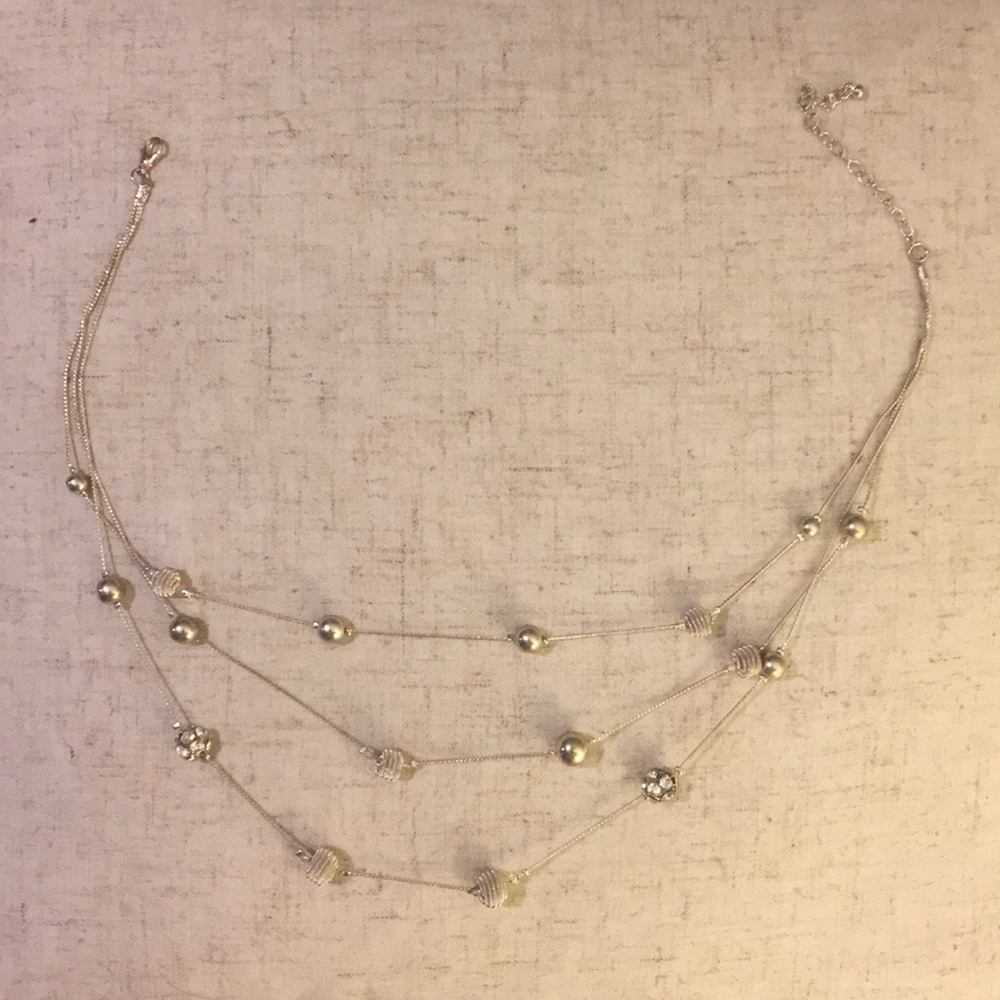 Necklace-3 layered with ball charms